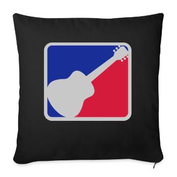 Red Blue Guitarist Guitar - Sofa pillowcase 17,3'' x 17,3'' (45 x 45 cm) - black - Front