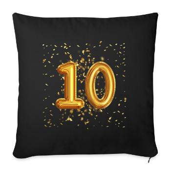 10 ans de conception de ballons - Housse de coussin décorative 45 x 45 cm - noir - Devant
