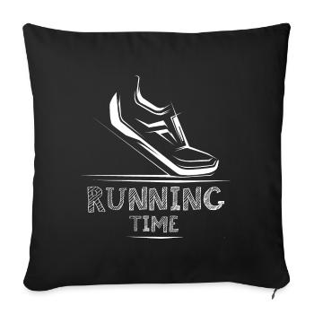 Icône de temps de course Icône d’illustration de chaussure de coureur - Housse de coussin décorative 45 x 45 cm - noir - Devant