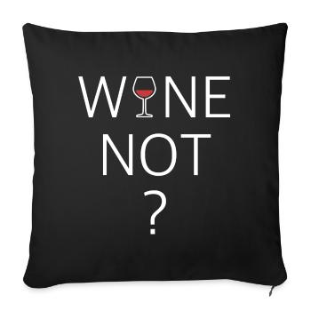 Vin pas | pourquoi pas, des dictons drôles - Housse de coussin décorative 45 x 45 cm - noir - Devant