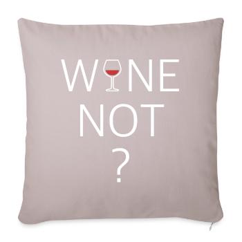 Vin pas | pourquoi pas, des dictons drôles - Housse de coussin décorative 45 x 45 cm - taupe clair - Devant