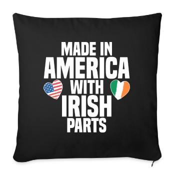 MADE IN AMERICA WITH IRISH PARTS - Sofa pillowcase 17,3'' x 17,3'' (45 x 45 cm) - black - Front