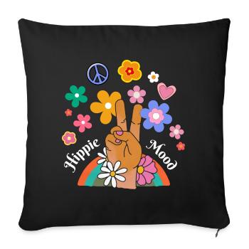 Hippie mood - Housse de coussin décorative 45 x 45 cm - noir - Devant