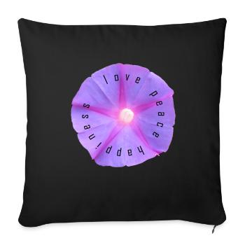 Love, Peace and Happiness - Sofakissenbezug 45 x 45 cm - Schwarz - Vorne