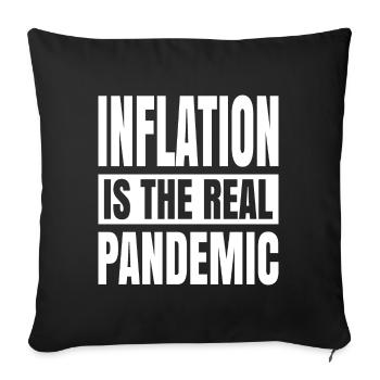 L’inflation est la véritable pandémie - Housse de coussin décorative 45 x 45 cm - noir - Devant