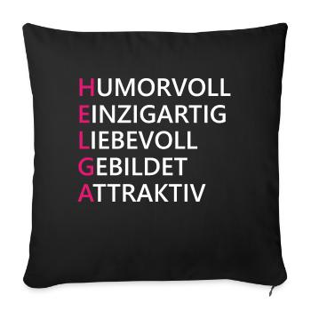 Helga Name Geschenk - Sofakissenbezug 45 x 45 cm - Schwarz - Vorne