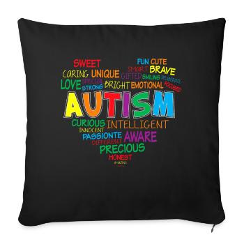 Autism Struggle Education Autistic Autistic Puzzle - Sofa pillowcase 17,3'' x 17,3'' (45 x 45 cm) - black - Front