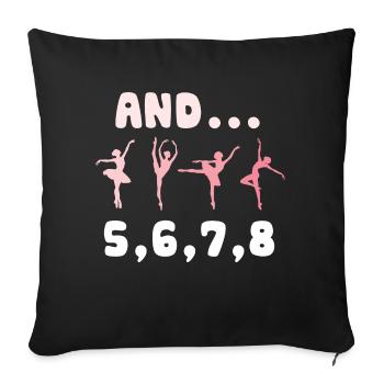 Ballet Dancer Dance Ballerina Sport Girl Femme - Housse de coussin décorative 45 x 45 cm - noir - Devant