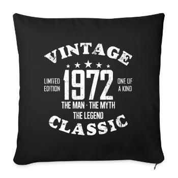 Vintage 1972 Classic Legend - Sofa pillowcase 17,3'' x 17,3'' (45 x 45 cm) - black - Front