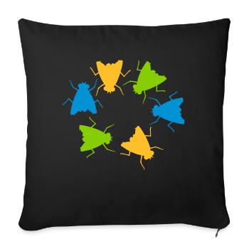 Colorful House Flying Group Team - Sofa pillowcase 17,3'' x 17,3'' (45 x 45 cm) - black - Front