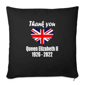 Thank you Queen Elizabeth II - Sofa pillowcase 17,3'' x 17,3'' (45 x 45 cm) - black - Front