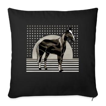 Pferd - Sofakissenbezug 45 x 45 cm - Schwarz - Vorne