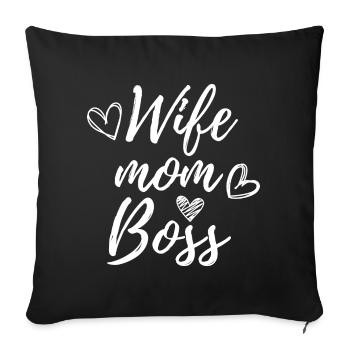 Ehefrau Mama Chef - Sofakissenbezug 45 x 45 cm - Schwarz - Vorne
