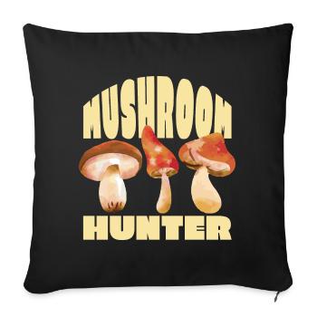 Mushroom Picker Nature Forest Mushroom Hunter - Sofa pillowcase 17,3'' x 17,3'' (45 x 45 cm) - black - Front