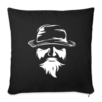Illustration de survie en plein air symbole de l’homme de la forêt - Housse de coussin décorative 45 x 45 cm - noir - Devant