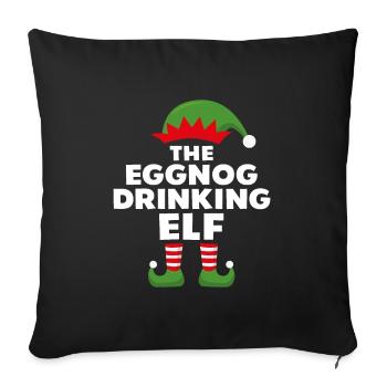 The Eggnog Drinking Elf - Sofa pillowcase 17,3'' x 17,3'' (45 x 45 cm) - black - Front