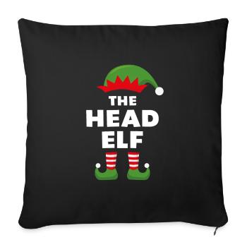The Head Elf - Sofa pillowcase 17,3'' x 17,3'' (45 x 45 cm) - black - Front