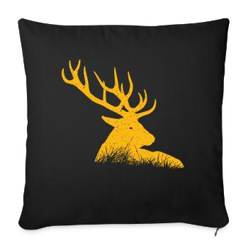 Hirsch - Sofakissenbezug 45 x 45 cm - Schwarz - Vorne