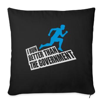 run better than government - Sofa pillowcase 17,3'' x 17,3'' (45 x 45 cm) - black - Front