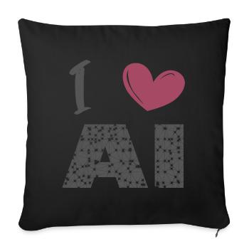 I love ai - Sofa pillowcase 17,3'' x 17,3'' (45 x 45 cm) - black - Front