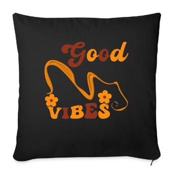 Good vibes bonnes vibrations si apaisantes - Housse de coussin décorative 45 x 45 cm - noir - Devant