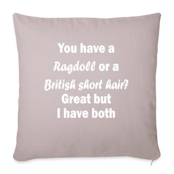Ragdoll/British Short Hair - Sofa pillowcase 17,3'' x 17,3'' (45 x 45 cm) - light taupe - Front