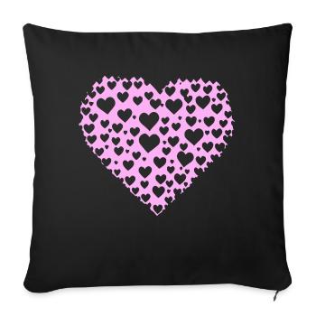 Herz Symbol Liebe süß Herzen rosa Zeichnung 13 - Sofakissenbezug 45 x 45 cm - Schwarz - Vorne