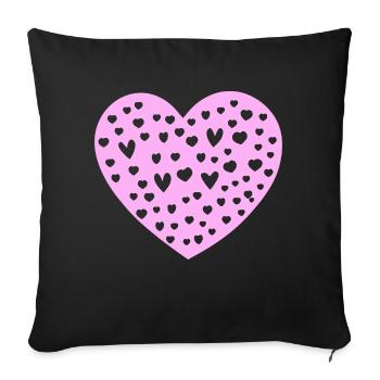 Herz Symbol Liebe süß Herzen rosa Zeichnung 11 - Sofakissenbezug 45 x 45 cm - Schwarz - Vorne