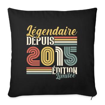 Légendaire Depuis 2015 - Housse de coussin décorative 45 x 45 cm - noir - Devant