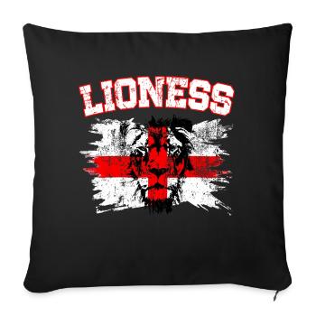 Équipe d’Angleterre de football Pays Flag Football - Housse de coussin décorative 45 x 45 cm - noir - Devant