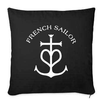 WHITE FRENCH SAILOR - Sofa pillowcase 17,3'' x 17,3'' (45 x 45 cm) - black - Front