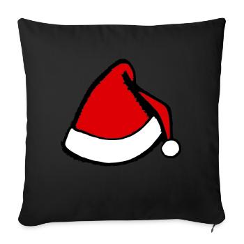 Christmas Hat Santa Claus Christmas Vector - Sofa pillowcase 17,3'' x 17,3'' (45 x 45 cm) - black - Front