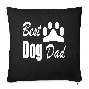 Meilleur père de chien - Housse de coussin décorative 45 x 45 cm - noir - Devant