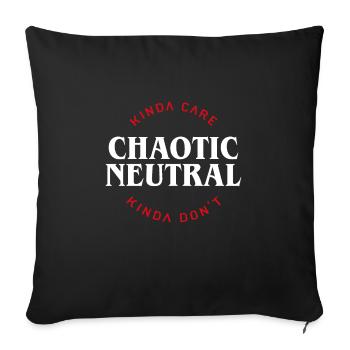 Chaotic Neutral Alignment Kinda Care Kinda Dont - Sofa pillowcase 17,3'' x 17,3'' (45 x 45 cm) - black - Front