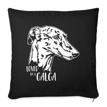 Aimé par un chien GALGA Slogan Greyhounds Wilsigns - Housse de coussin décorative 45 x 45 cm - noir - Devant