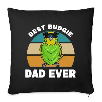 Budgerigar Papa | Animaux de compagnie Oiseaux Animaux Cadeau - Housse de coussin décorative 45 x 45 cm - noir - Devant