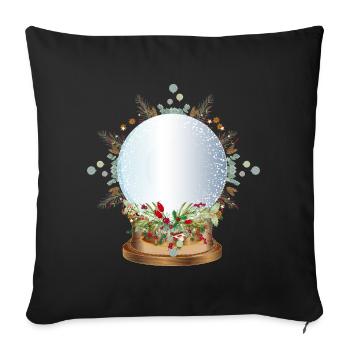 empty nostalgic snow globe to label - Sofa pillowcase 17,3'' x 17,3'' (45 x 45 cm) - black - Front