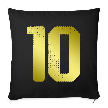 Maillot 10 numéro - Housse de coussin décorative 45 x 45 cm - noir - Devant
