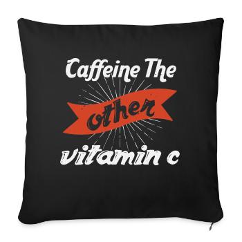 CAFFEINE THE OTHER VITAMIN C - Sofa pillowcase 17,3'' x 17,3'' (45 x 45 cm) - black - Front