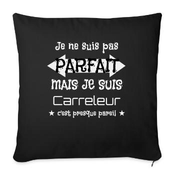 Carreleur - Housse de coussin décorative 45 x 45 cm - noir - Devant