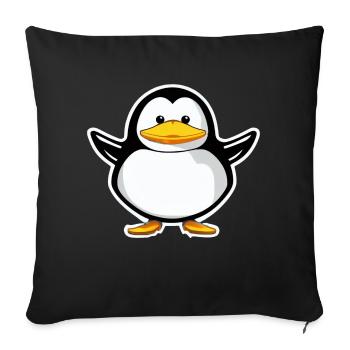 Penguin Cartoon Cute Pengu Animal Funny Comic 6 - Sofa pillowcase 17,3'' x 17,3'' (45 x 45 cm) - black - Front