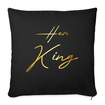 Her King His Queen Couple Gold - Sofa pillowcase 17,3'' x 17,3'' (45 x 45 cm) - black - Front