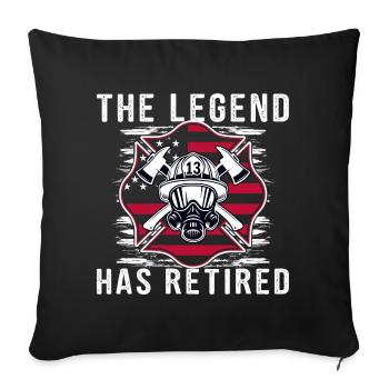 Firefighter retires, pensioner fire brigade - Sofa pillowcase 17,3'' x 17,3'' (45 x 45 cm) - black - Front