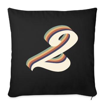 2nd anniversary vintage - Sofa pillowcase 17,3'' x 17,3'' (45 x 45 cm) - black - Front