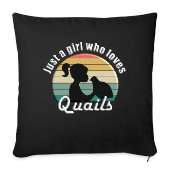 Juste une fille qui aime les cailles - Housse de coussin décorative 45 x 45 cm - noir - Devant