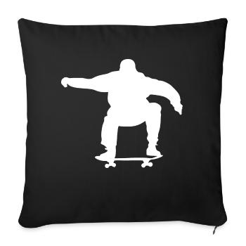 Skater Skateboarding Skating Skate Silhouette - Sofakissenbezug 45 x 45 cm - Schwarz - Vorne