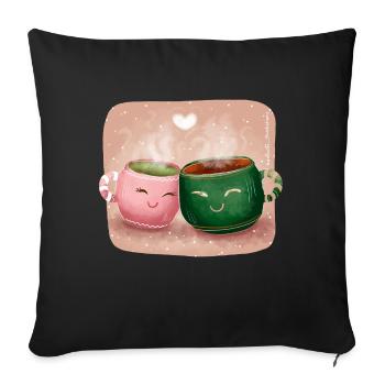 Coupes d’amour - Housse de coussin décorative 45 x 45 cm - noir - Devant