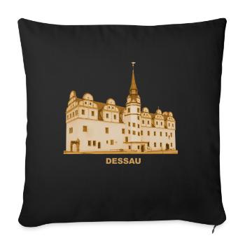 Dessau Residenzschloss Johannbau Sachsen-Anhalt - Sofakissenbezug 45 x 45 cm - Schwarz - Vorne