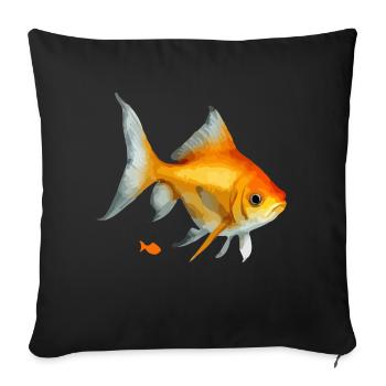 Le poisson rouge - Housse de coussin décorative 45 x 45 cm - noir - Devant
