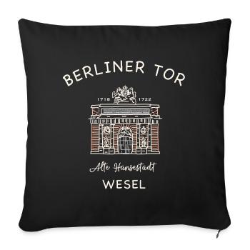 Wesel, Berliner Tor - Sofakissenbezug 45 x 45 cm - Schwarz - Vorne